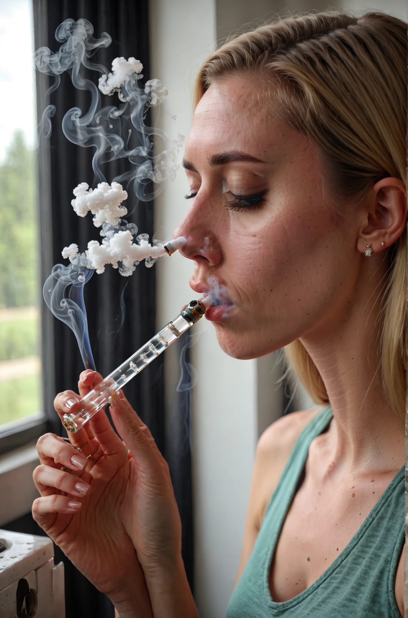 A glass bulb pipe for smoking stuff XL