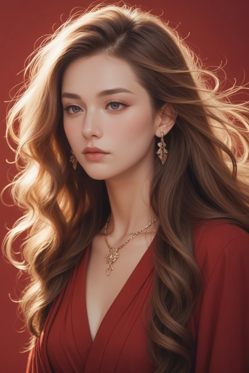 score_9,score_8_up,score_7_up, 1girl, 20 years old, long hair, windblown hair , expressionless,
beautiful woman, beautiful face, earrings, necklace, red backgrounds,
