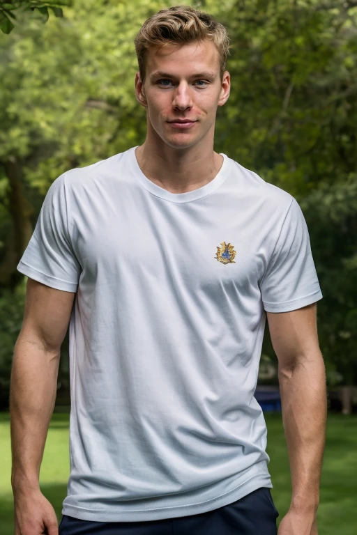 photograph of portrait face, upper body High resolution photo  handsome guy, highly detailed, white t-shirt, (look at viewer) bokeh background, sunlight morning, sunburnt, detailed eyes, <lora:alexcowling:0.8> alexcowling  <lora:add_detail:0.7> (smirking:0.4) flex pose,, (masterpiece,best quality:1.5)