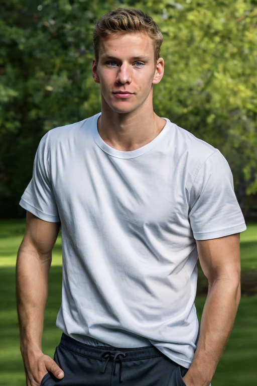 upper body High resolution photo  handsome guy, highly detailed, white t-shirt, (look at viewer) bokeh background, sunlight morning, sunburnt, detailed eyes, <lora:alexcowling:0.9> alexcowling  <lora:add_detail:0.7>, (masterpiece,best quality:1.5)