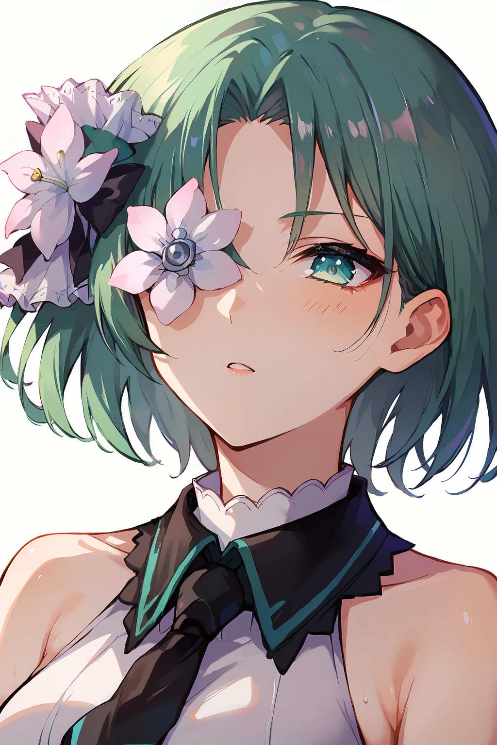 score_9, score_8_up,score_7_up,BREAK,source_anime,
 <lora:saya(arcaea):0.9>,saya(arcaea),1girl, green eyes, green hair, short hair, flower eyepatch,