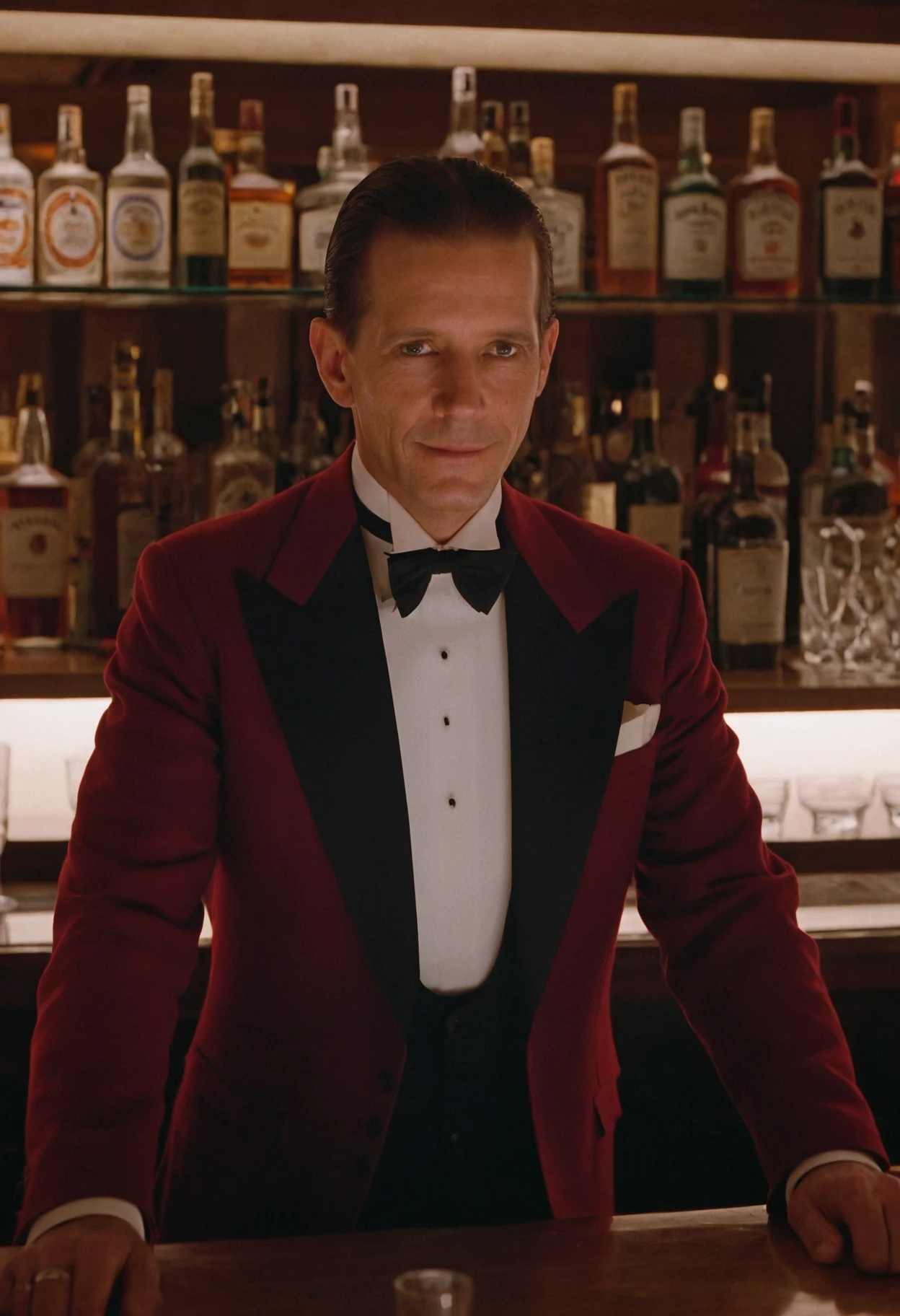 Shin1ng, bartender, Lloyd, man, bar, Overlook Hotel, indoors