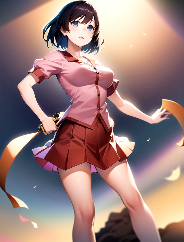 Tsubasa Hanekawa, solo, standing, outside, 1girl          <lora:Tsubasa-Hanekawa:.7>