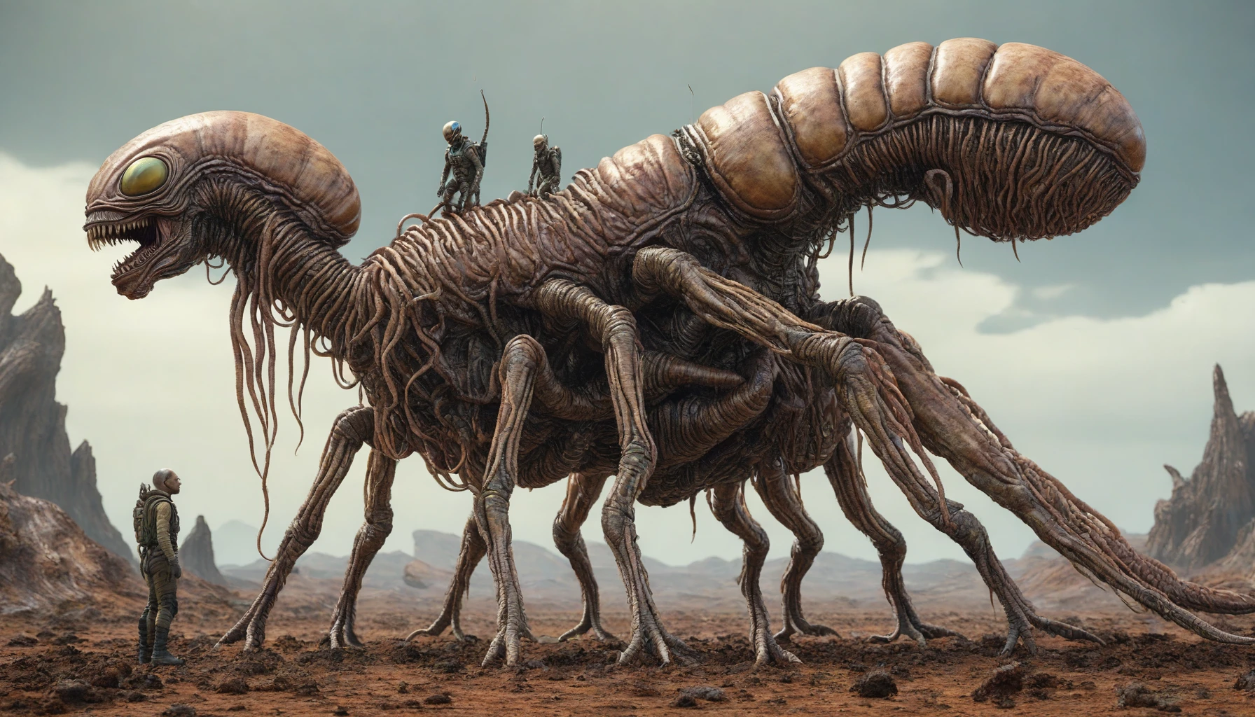 alien monster from another planet, worms of terror