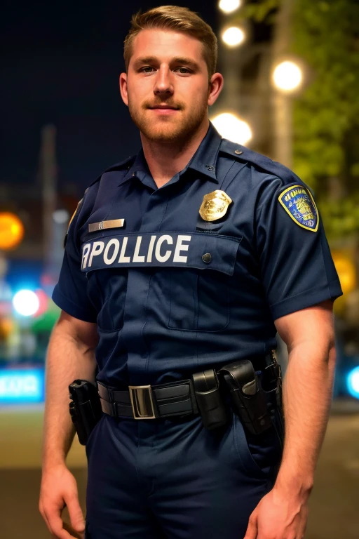 photograph of  handsome guy, upper body High resolution, highly detailed, police uniform (look at viewer) bokeh background, detailed eyes,  <lora:add_detail:0.5>  <lora:nathanfort:0.8> nathanfort (broad shoulder) elegant pose,, (masterpiece,best quality:1.5)