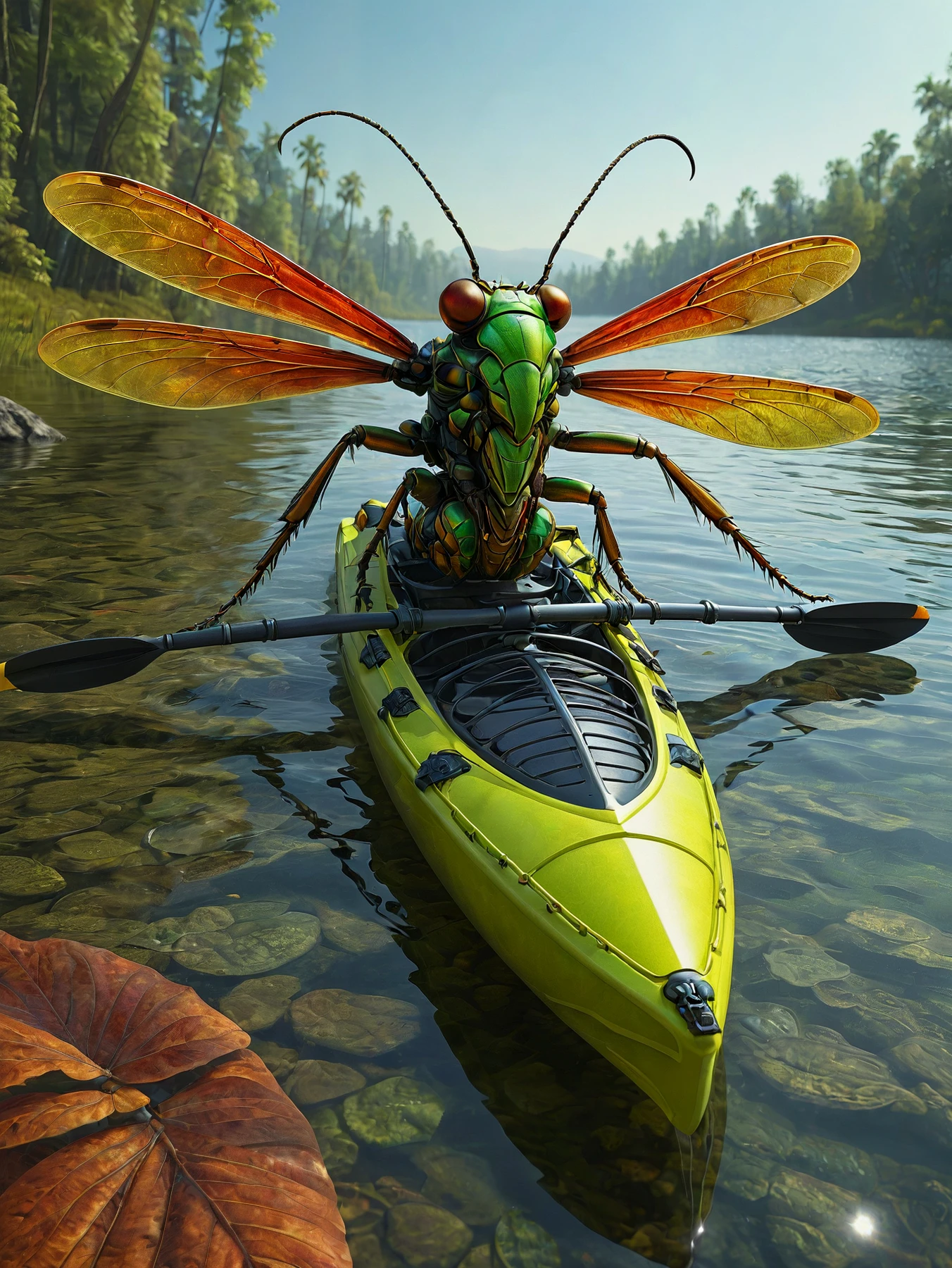 RAW photo, realistic, photorealistic,

An insectoid kayak.

<lora:Insectoid01_CE_SDXL:0.9> AluInsctCE