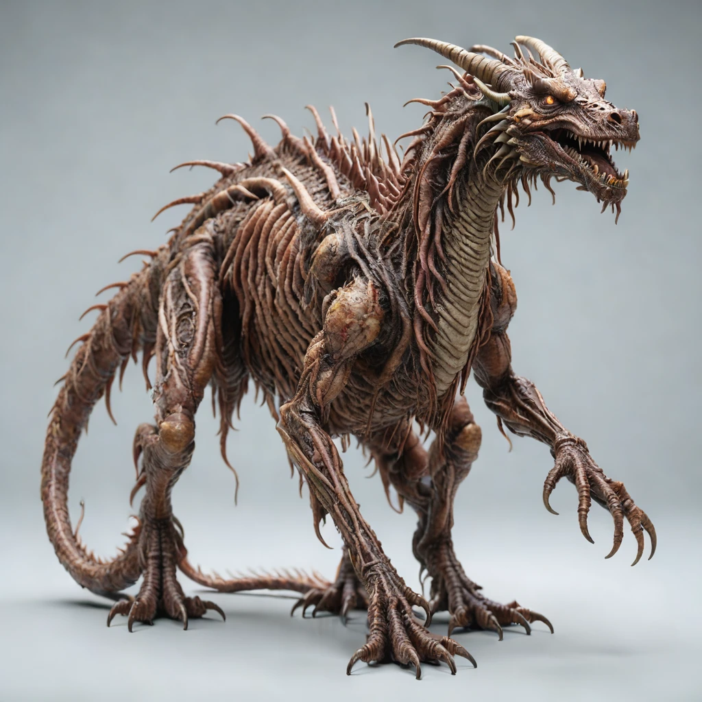 undead dragon,decay,rotten,worms of terror