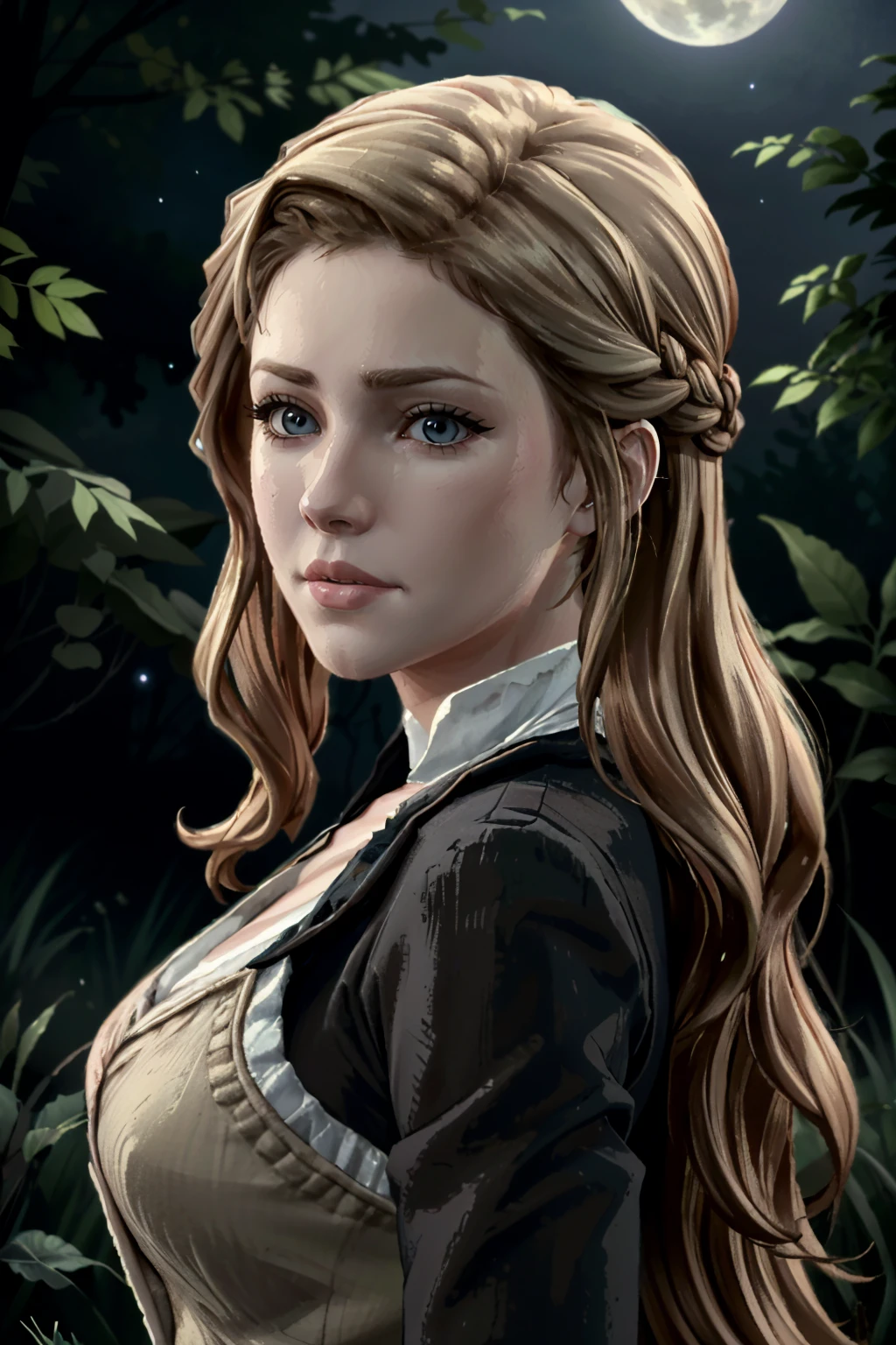 ((ultra detailed, masterpiece, absurdres))
<lora:GOTGwyn:0.7>
GOTGwyn, 1girl, blonde hair, long hair, looking at viewer, a decaying abandoned mansion in a lush overgrown forest, full moon glowing red in a dark night sky