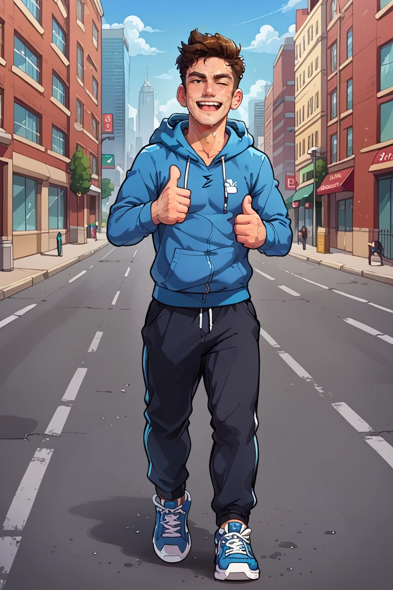 score_9, score_8, score_7, male,1boy, hoodie down, sweat pants, sneakers,running, city,solo male,thumbs up, winking to viewer<lora:EMS-439346-EMS:1.000000>