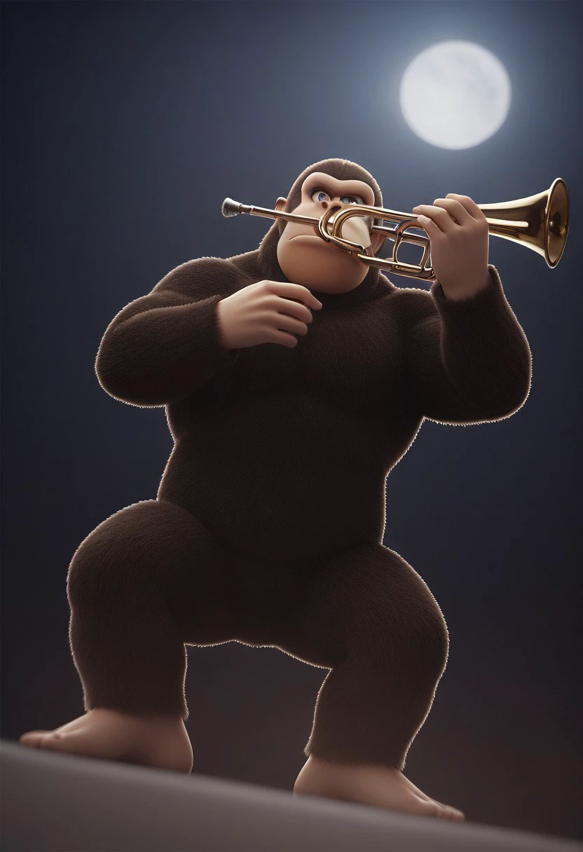 score_9, score_8_up, score_7_up, dramatic lighting,
on stage, view from below, stage lights, BREAK
Donkey Kong, Gorilla, playing trumpet, SH_S4X, spotlights, silhouettes, leaning back, blood moon,trumpet, victory pose