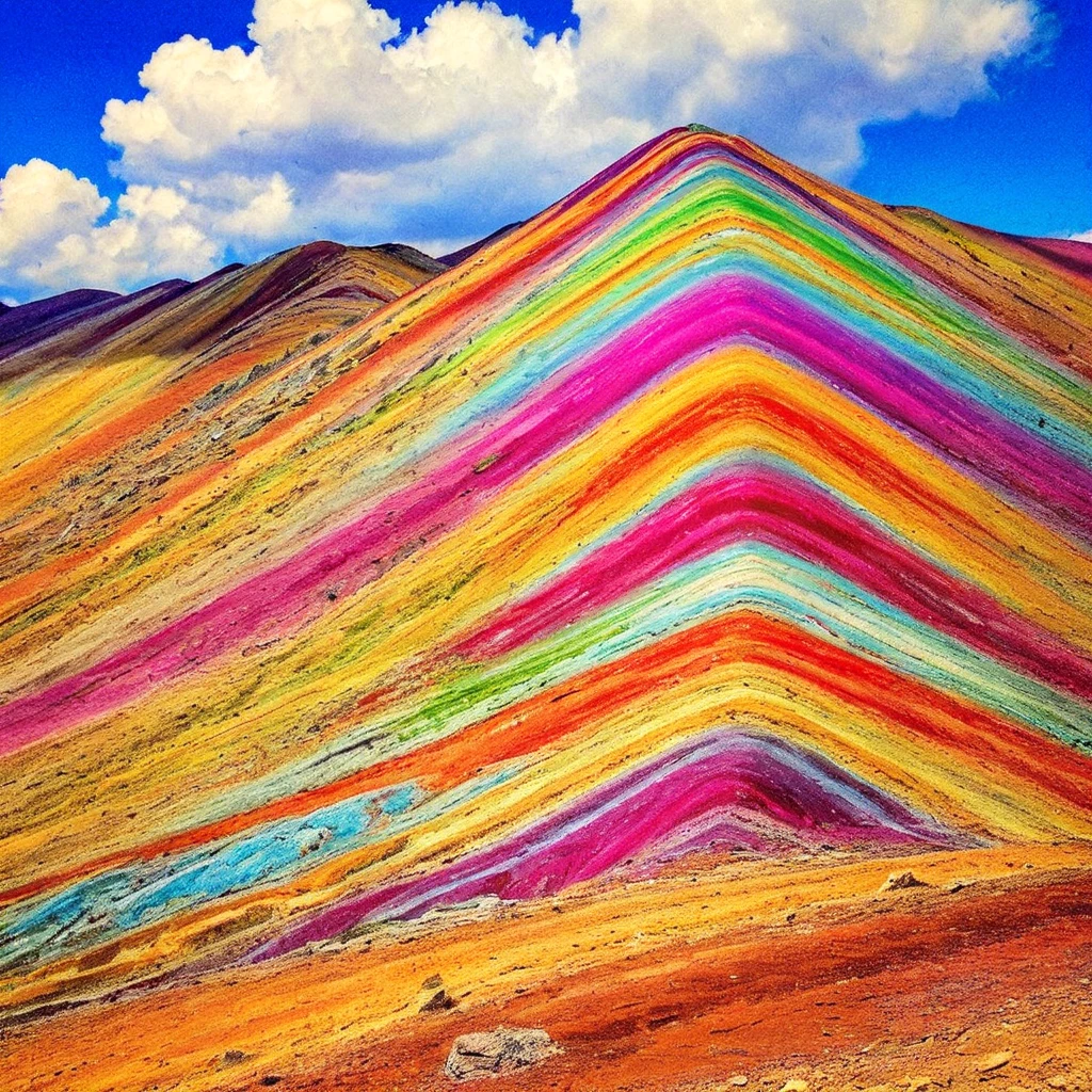 <lora:mountain_Vinicunca_SDXL:0.5>, landscape, colorful, Vinicunca, faux traditional media, desert, cliff