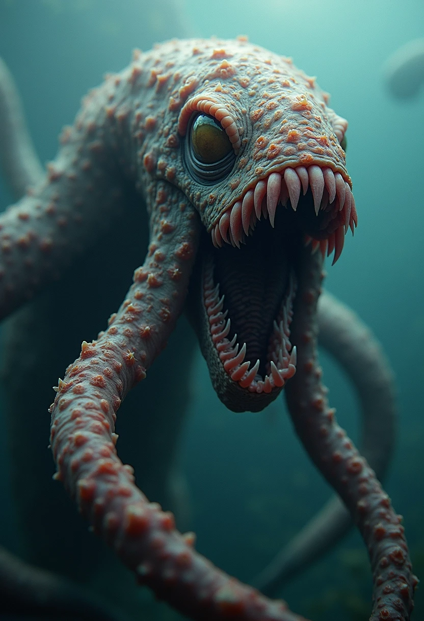 underwater monster, worms of terror