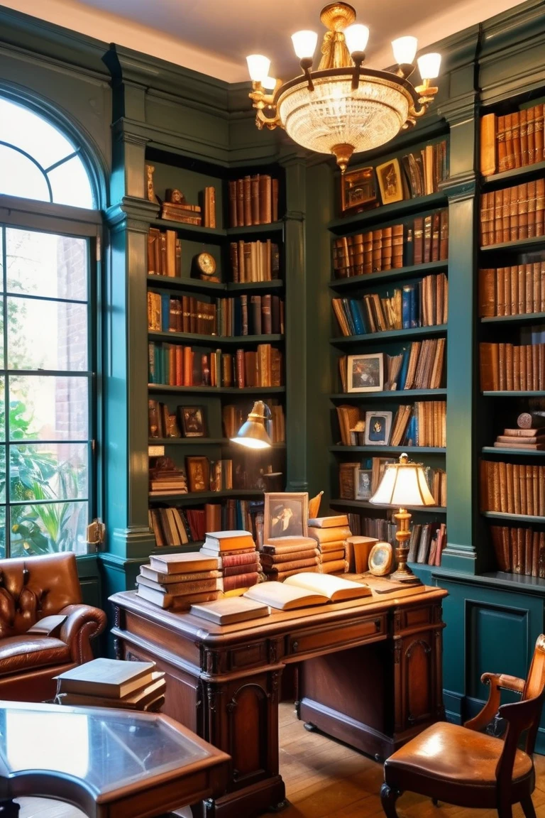 CXL-Home, elegant victorian home library desk with books
(photorealistic) (bokeh) (intricate details) (cinematic lighting) (sharp focus)