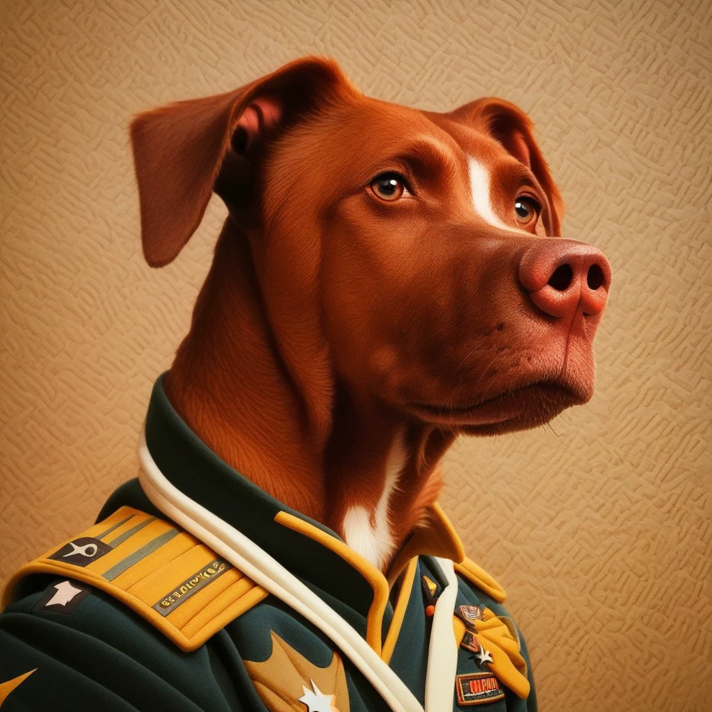 C00p3rD0gg0, brown dog,
score_9, score_8_up, score_7_up, score_6_up,
Captain of a starship, commanders uniform, command deck, portrait,