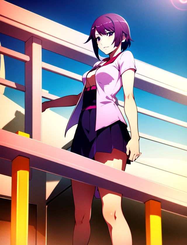 Hitagi Senjougahara, solo, standing, outside, 1girl          <lora:Hitagi-Senjougahara:1>