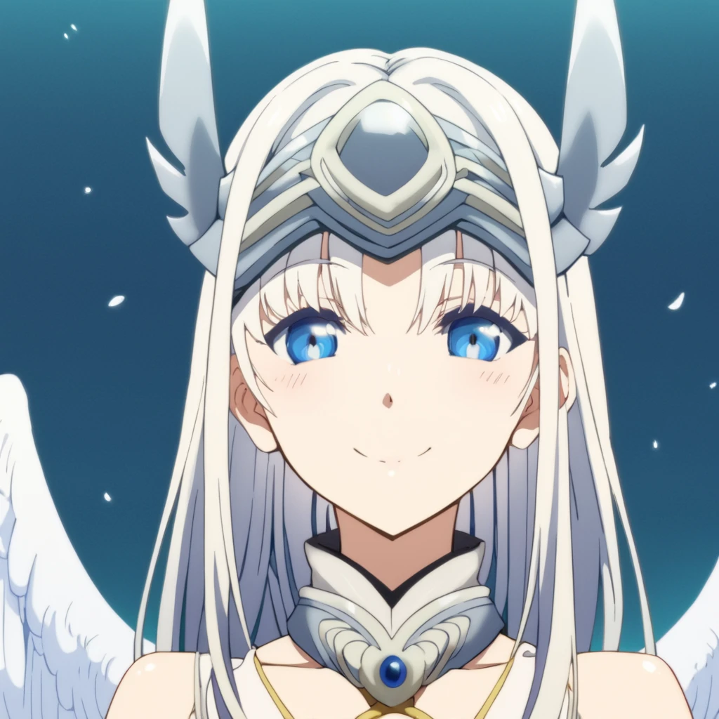 score_9, score_8_up, score_7_up, score_6_up, score_5_up, score_4_up, source_anime,  Zweit, blue eyes, angel wings, valkyrie, , smile, portrait