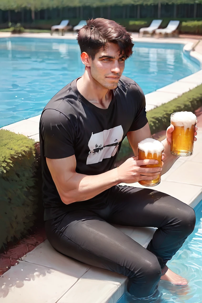 score_9, score_8, score_7, male, ,1boy, t-shirt, leggings, poolside, holding a beer, solo male, sitting, black hair<lora:EMS-445663-EMS:1.000000>