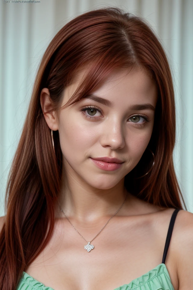 Develop a character description for a 19-year-old redhead, gostosa e fofa, chubby girl with pale face. Explore the intricacies of your appearance, highlighting unique features that contribute to its charm. Consider how your physical attributes complement your personality and style. Adicionalmente, Delve into any fashion options or distinctive accessories that enhance your overall appeal. Lembre-se de adicionar profundidade ao personagem, incorporating elements of your background or interests that contribute to your individuality. tire o tom amarelo das fotos, coloque uma tonalidade azulada como se ela estivesse na luz do luar