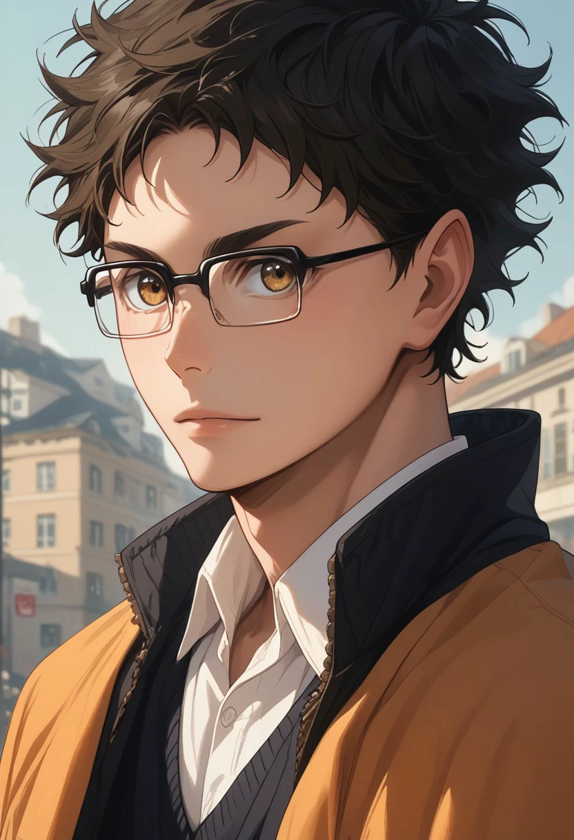 score_9, score_8_up, score_7_up, source_anime, rating_safe, Takaikyu, 1boy, male focus, black glasses,