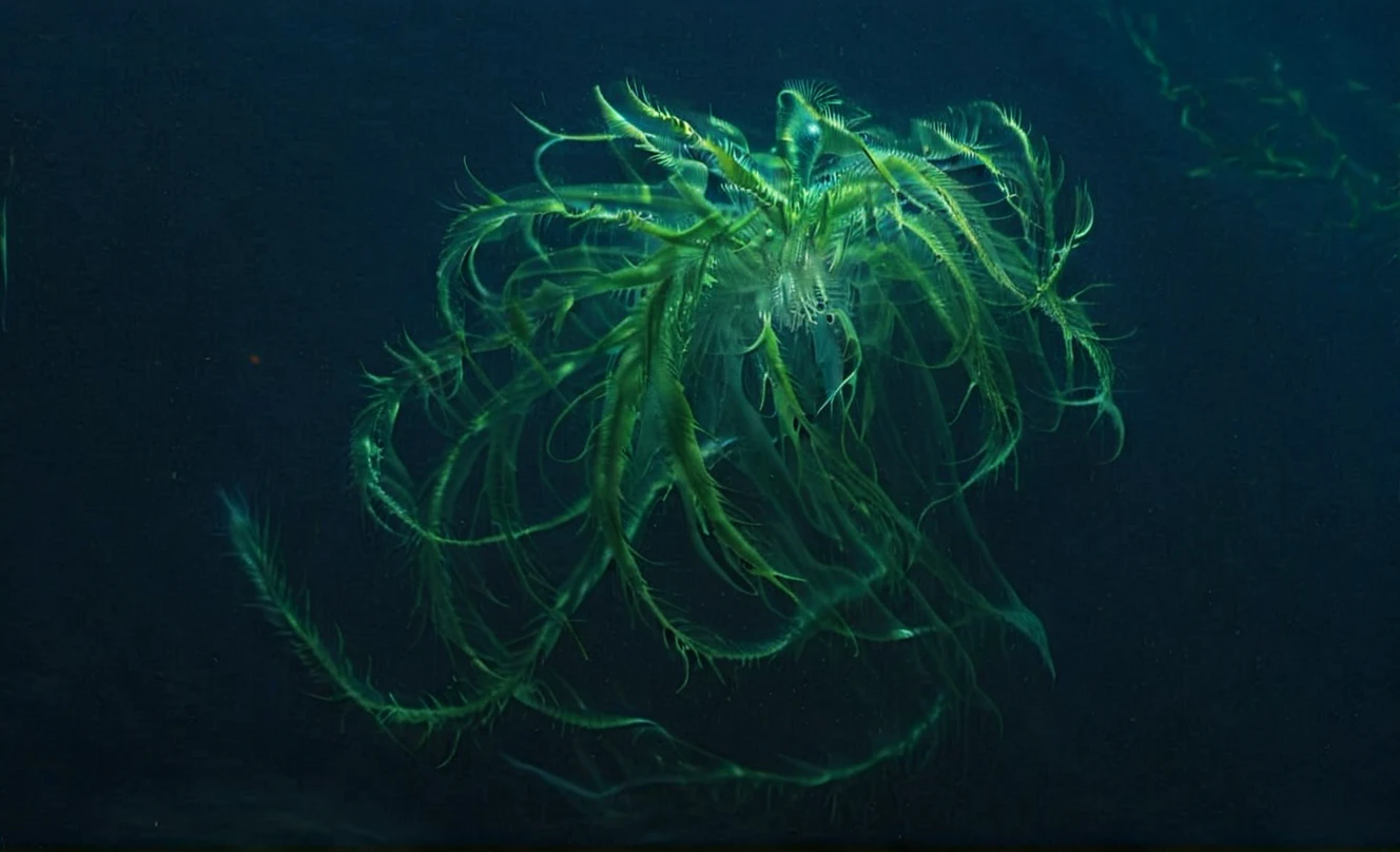 green underwater creature