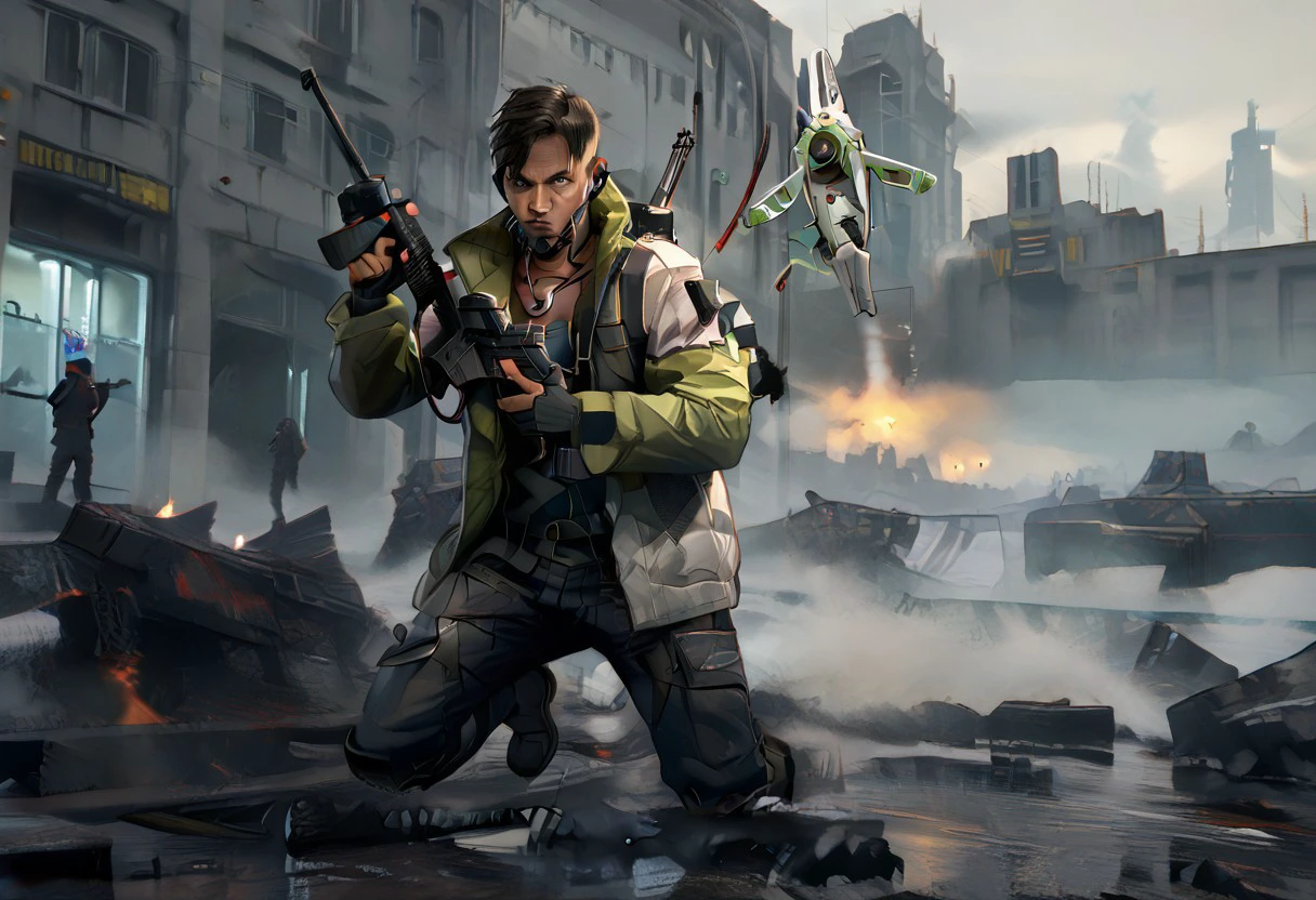 score_7_up, score_8_up, solo male, action shot, cinematic, motion blur, full body, letterboxed,
BREAK,
ApexCrypto, cybernetic implants, jacket, tactical gear, drone, on one knee, (aiming sniper rifle:1.3), gunshot, science fiction, scifi battlefield, outdoors, dutch angle,