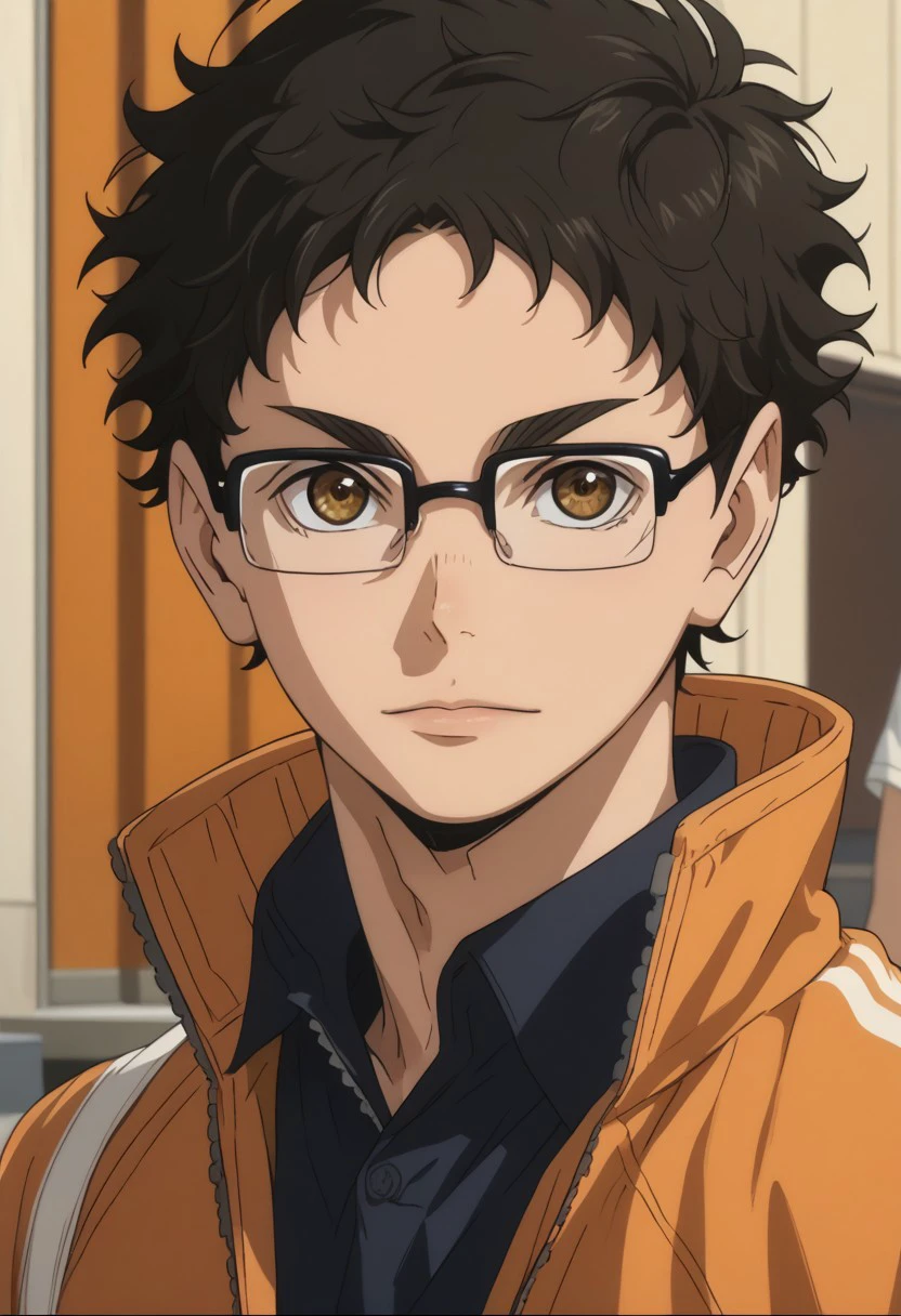 score_9, score_8_up, score_7_up, source_anime, rating_safe, Takaikyu, 1boy, male focus, anime screencap, black glasses,