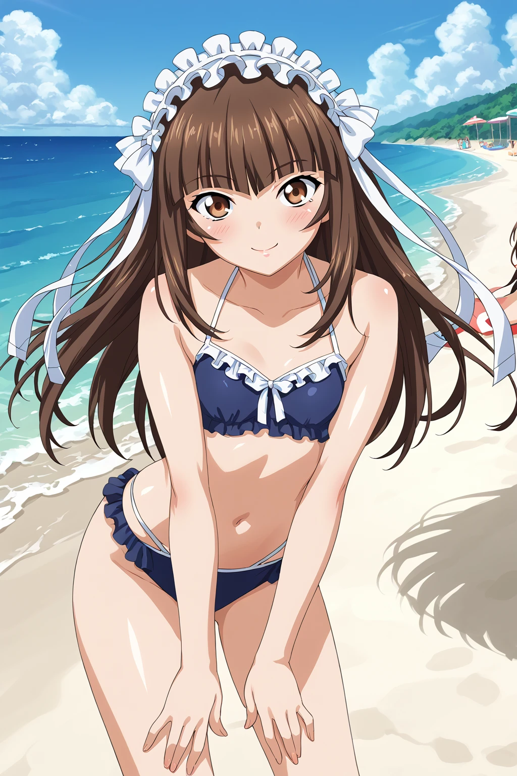 (masterpiece), (Highest quality), High resolution, (Very detailed), (Best illustrations), (Best Shadow), (so beautiful), (very cute), (Absurd), (Blue background), (Blue Room), (Blue carpet),
(Highly detailed face), Perfect limbs, Intricate details顔,
(Minase Iori),
Brown Hair, Long Hair, amount, Hair Clip, Brown eyes, hair band, Small breasts, Shyness, smile, Pitiful,
Perfect limbs, Perfect Anatomy, Thin legs, Intricate details, Five perfect fingers, One person, so beautiful少女, Big eyes, slender, Tight waist,
Beautiful Skin, Wet, sexy,Charm, whole body,
(One person、solo:1.4), Full Shot, panoramic,
White frilly underwear, Underwear with a small ribbon, Erotic,
Pink Panties, Detailed panties,
Pink Bra, Details Bra,
tits, Butt, naked, Legs slightly apart,