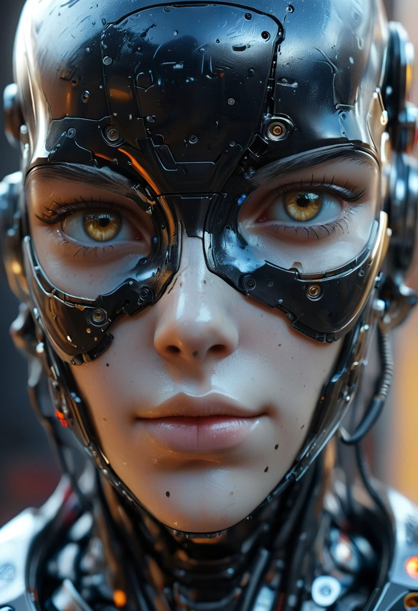 ,3d model, 3d render,  cyborg's head 3d octane render,carbon material body parts, ultra photorealistic, 8 k hyper detailed image unreal engine, the art contemporary art by adolf hiremy hirschl, shallow depth of field, vignette,