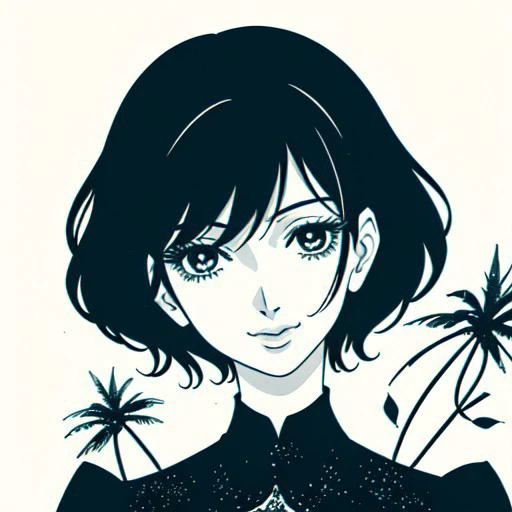 shojo, girl, black dress, close up