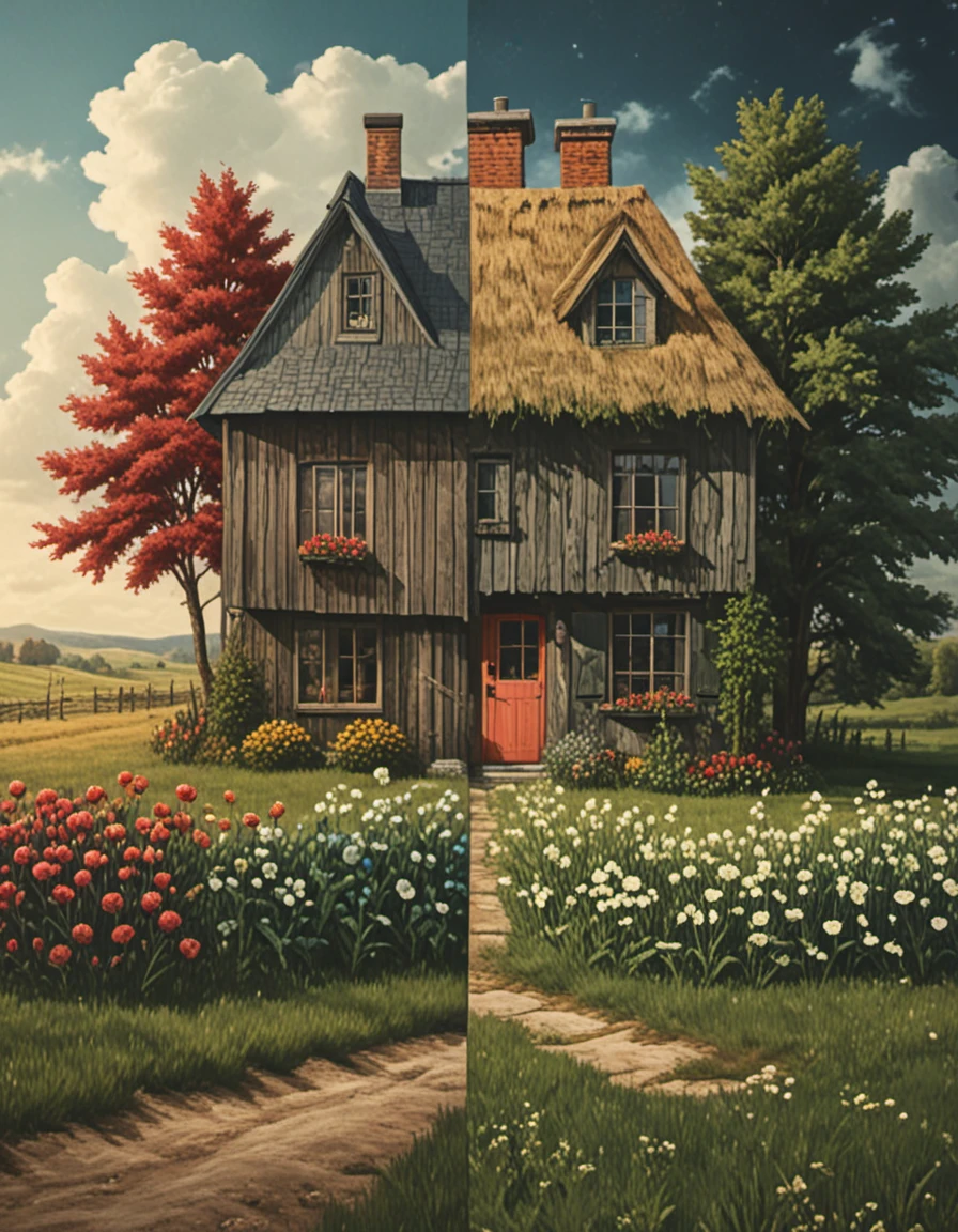 novuschroma69 split dichotomy cottage on a farm <lora:novuschroma69 split:1.25> <lora:sdxl_lightning_8step_lora:1>