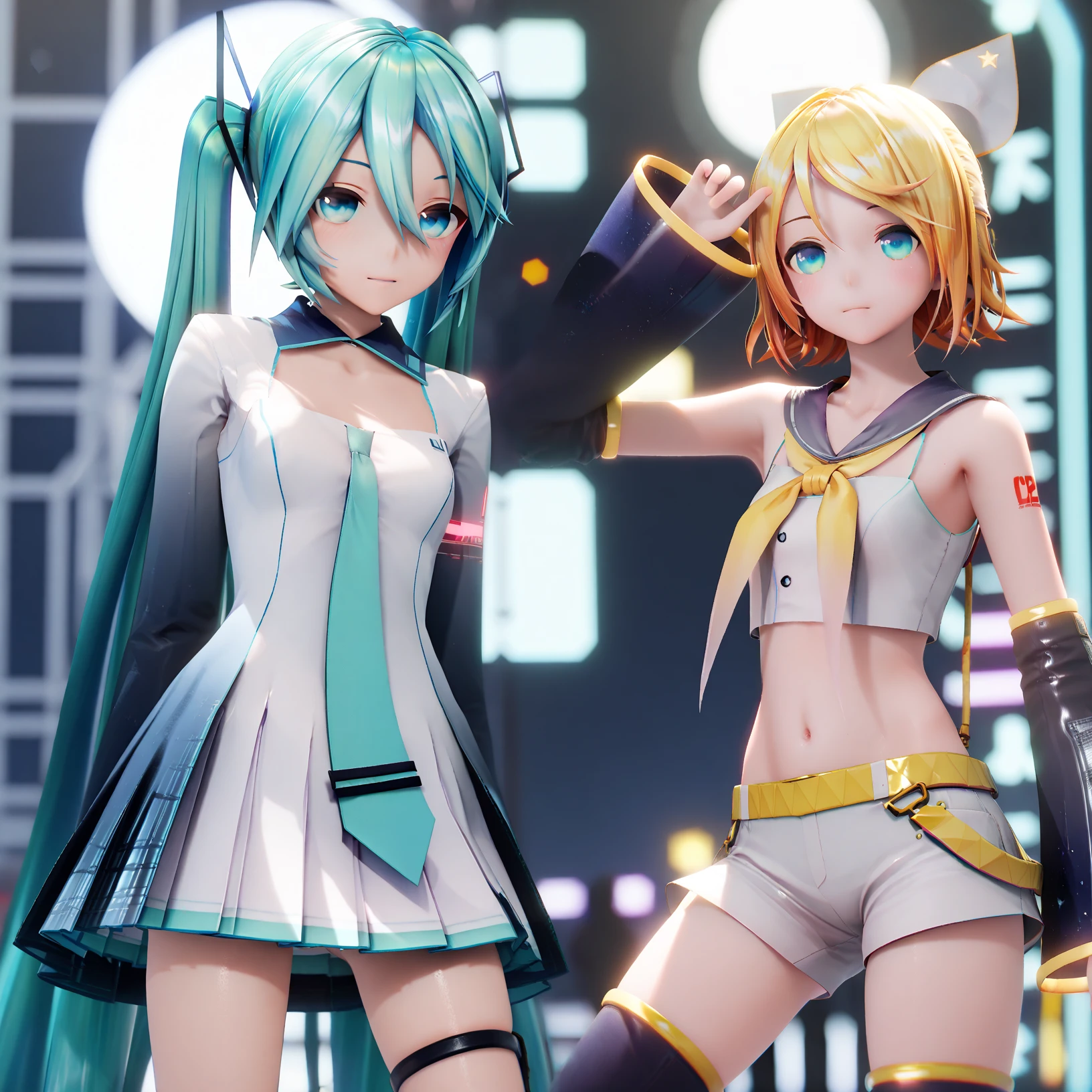 [Pony] Hatsune Miku & Kagamin Rin 10th anniversary MMD Model (YYB ver) and Sin Sack 3 in 1 lora