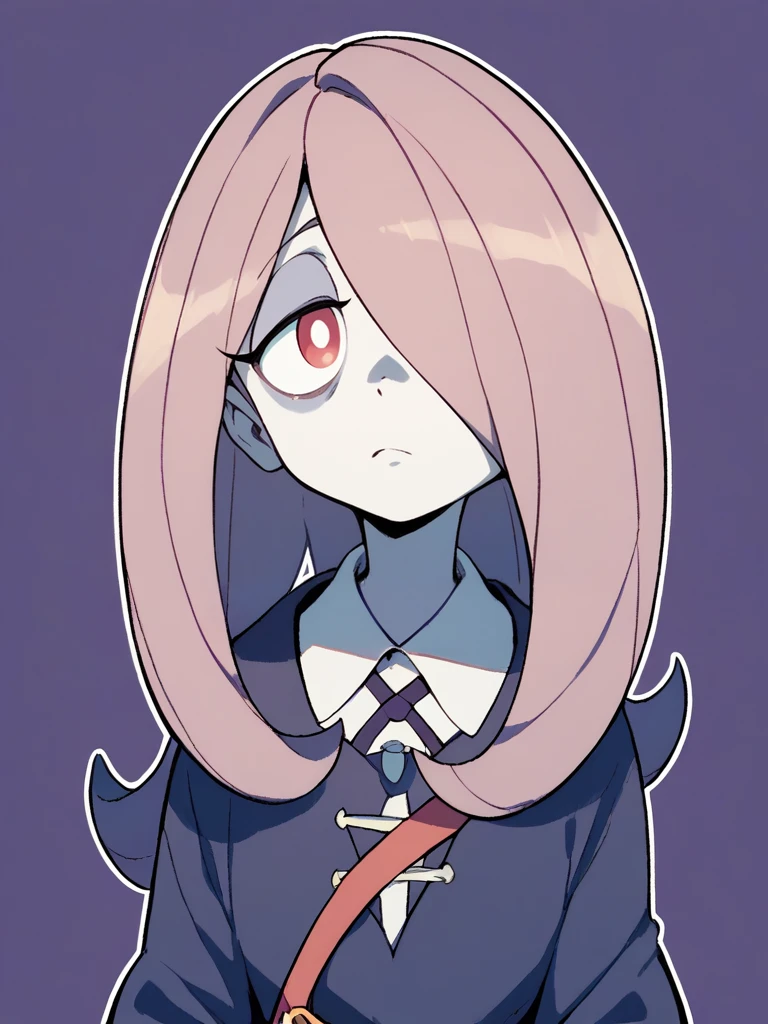 <lora:Sucy:1>,sucy manbavaran, little witch academia, red eyes,
purple background, white outline,, score_9, score_8_up, score_7_up, score_6_up, score_5_up, score_4_up, BREAK