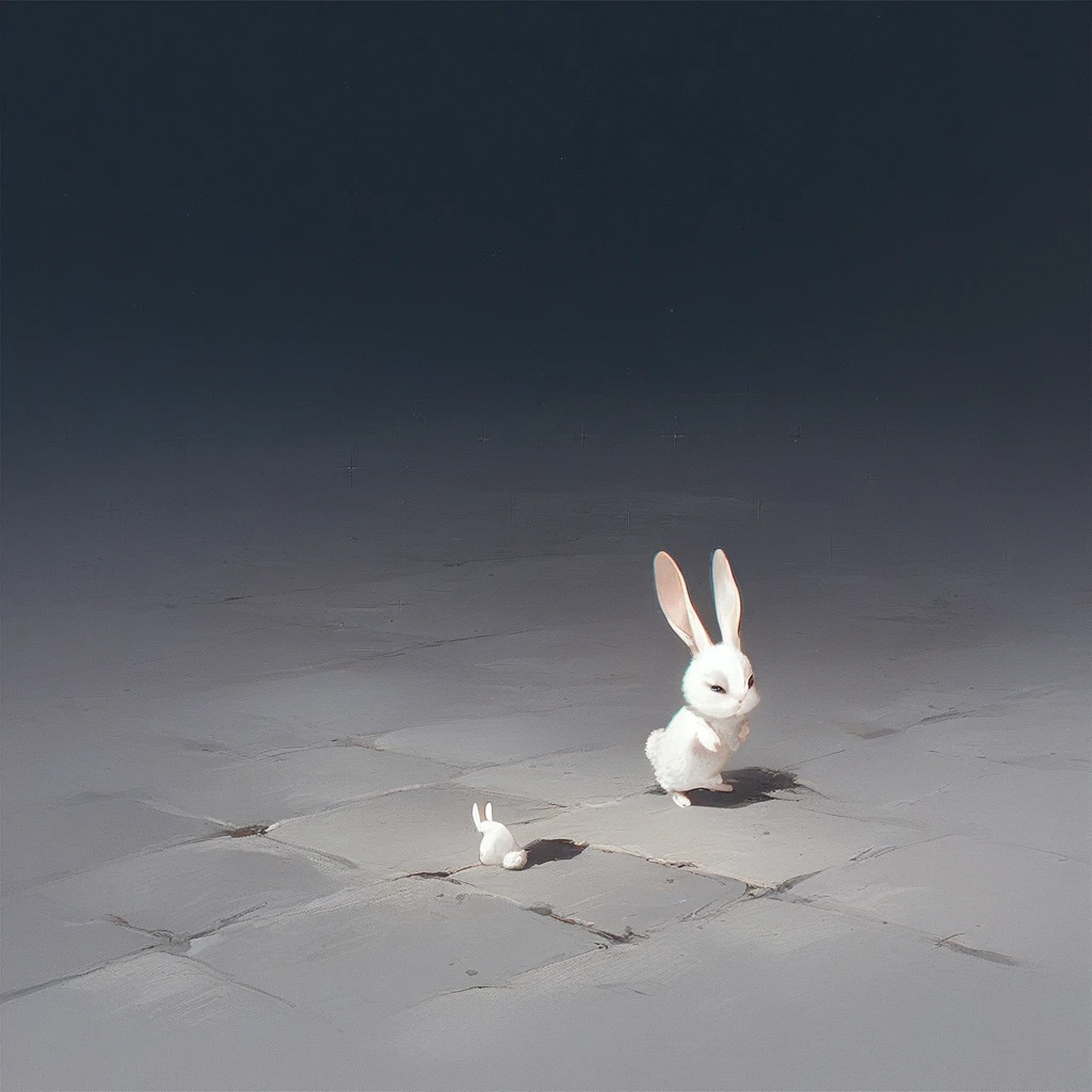 score_8, score_8_up, score_7_up, score_6_up, source anime, 2d, surface_of_luna,, grey ground, black sky, rabbit, rabbits, lots of rabbits, no humans