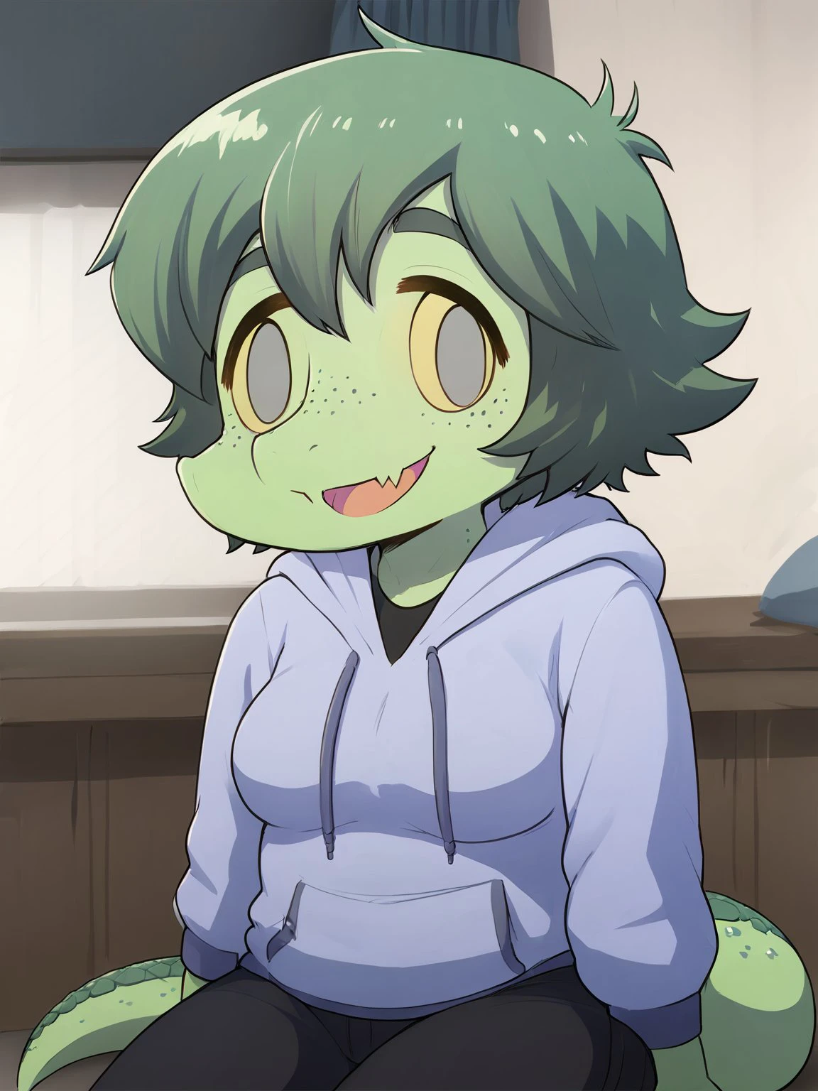 score_9, score_8_up, score_7_up, score_6_up, score_5_up,  score_4_up, source_furry
Olivia_Halford, breasts, gator, short hair, grey eyes, yellow sclera, green hair, freckles, scales, green skin, lizard tail, hoodie, black pants, purple hoodie, fx-face, face_of_the_people_who_sank_all_their_money_into_the_fx_(meme)
<lora:Olivia_Halford_XL:0.9>
 <lora:sdxl-fxface-pony:1>