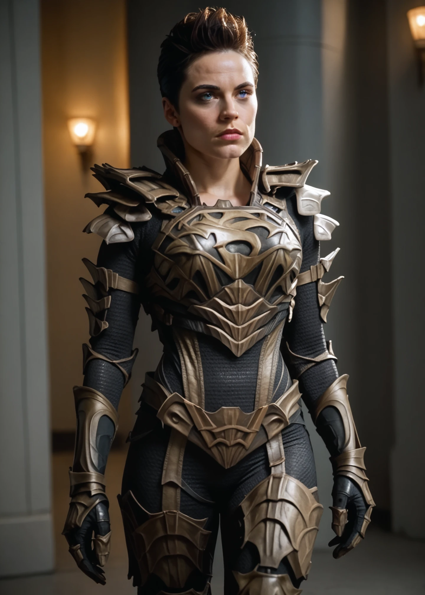 <lora:Faora:0.8> faora, krypton armor, 1girl, solo, short hair, blue eyes, score_9, score_8_up, score_7_up, score_6_up