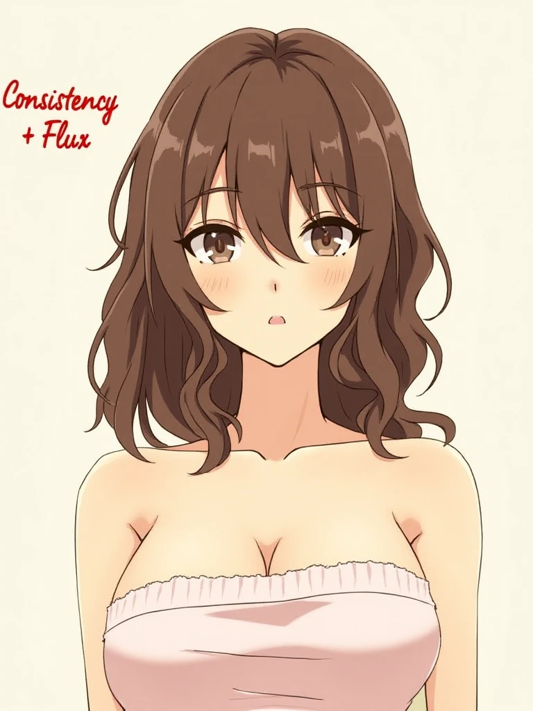 score_9, score_8_up, score_7_up, 
simple background, anime,

1girl, brown hair, mature female, portrait, from front, topless, large breasts, 

(dripping overlay display text in red ink "Consistency + Flux":2)
