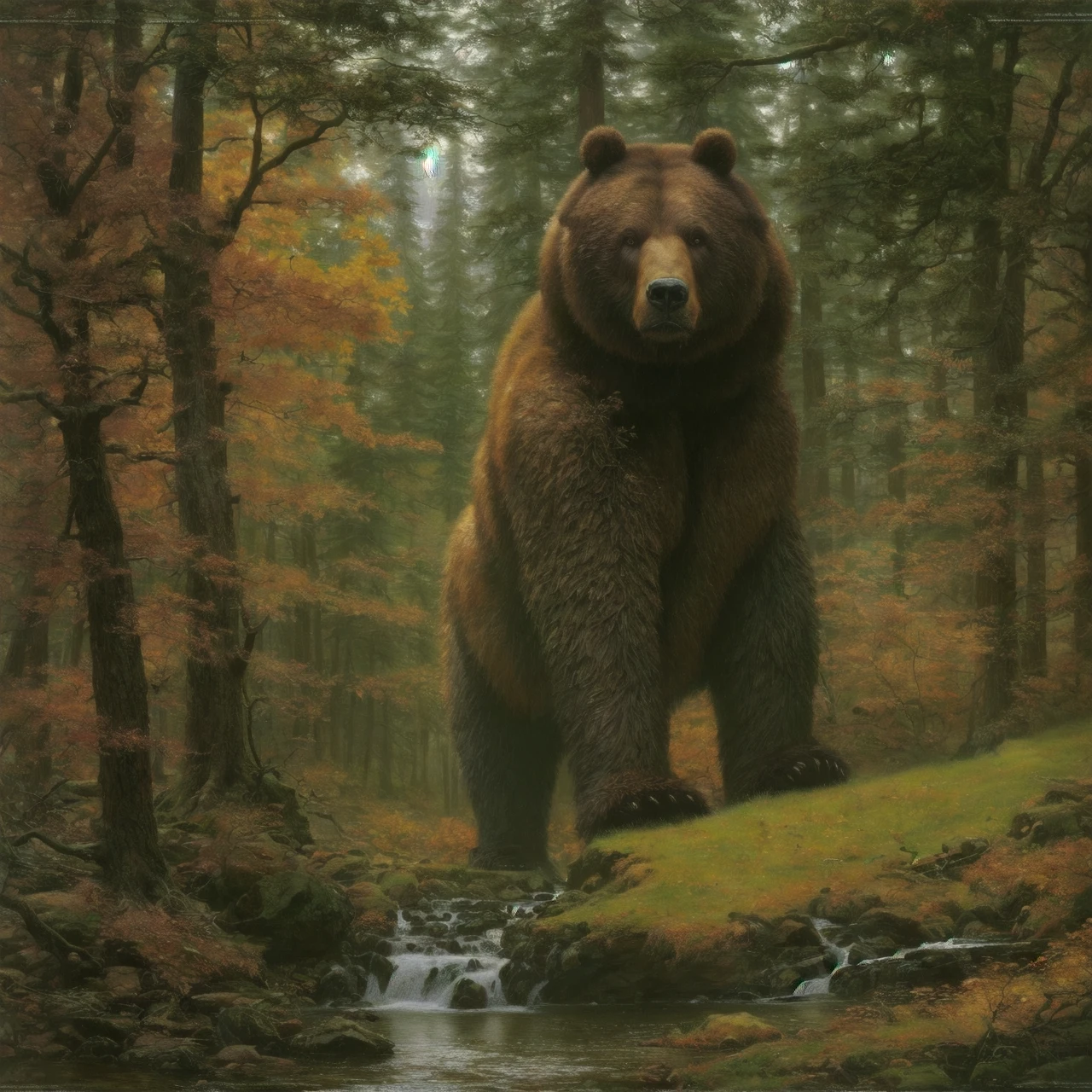 forest, gigantic bear, animal, <lora:TedNasmithStylelap:0.75>, tednasmith, high quality, highres, masterpiece, best quality, 8k, intricate, detailed, <lora:add_detail:0.6>