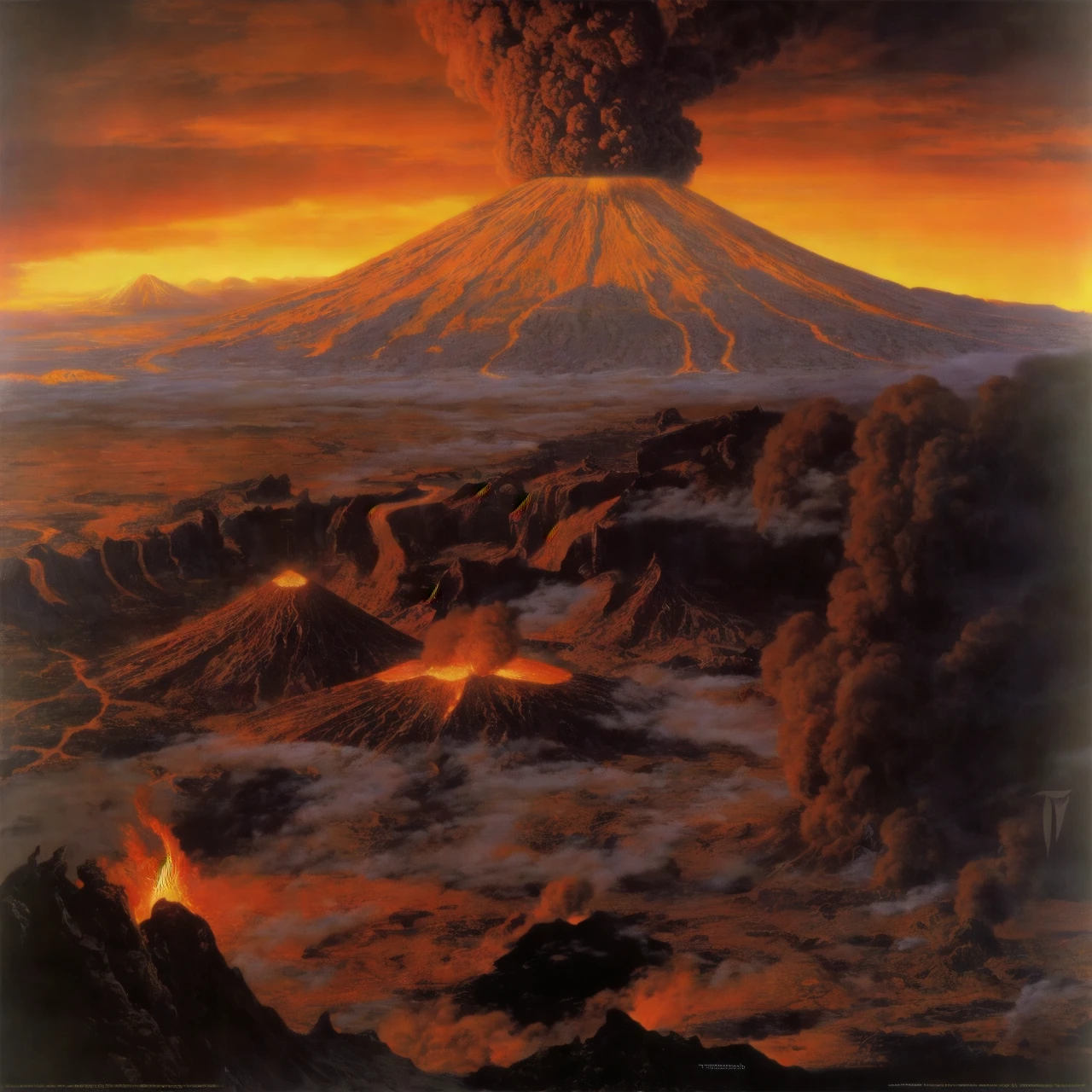 the lord of the rings, sauron, volcano, <lora:TedNasmithStylelpr:0.75>, tednasmith, high quality, highres, masterpiece, best quality, 8k, intricate, detailed, <lora:add_detail:0.6>