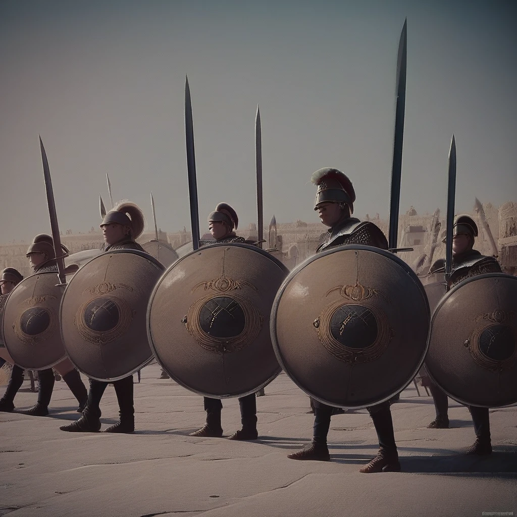 score_7_up, score_8_up, score_9, realistic, studio lighting, best quality, army, sword, shield