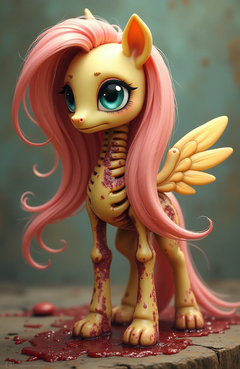 Fluttershy from My Little Pony but only has bones and rotten flesh