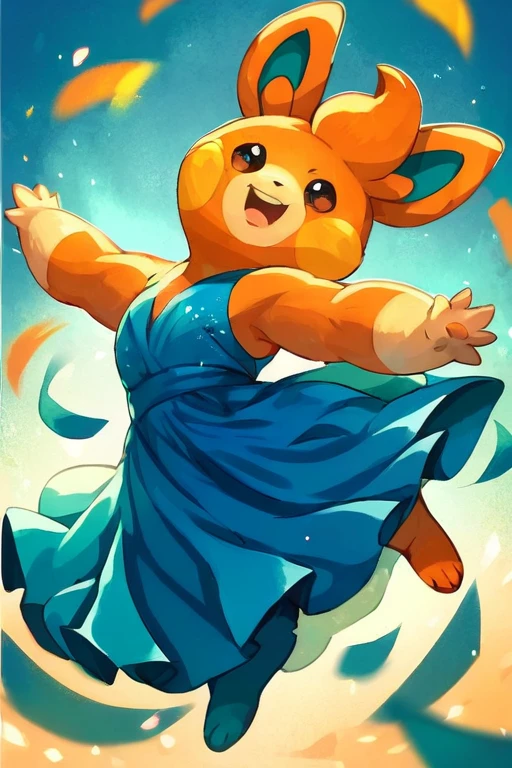 Jiya shankar wearing a orange salwar suit and dancing. She is surrounded by many pigs and frogs 