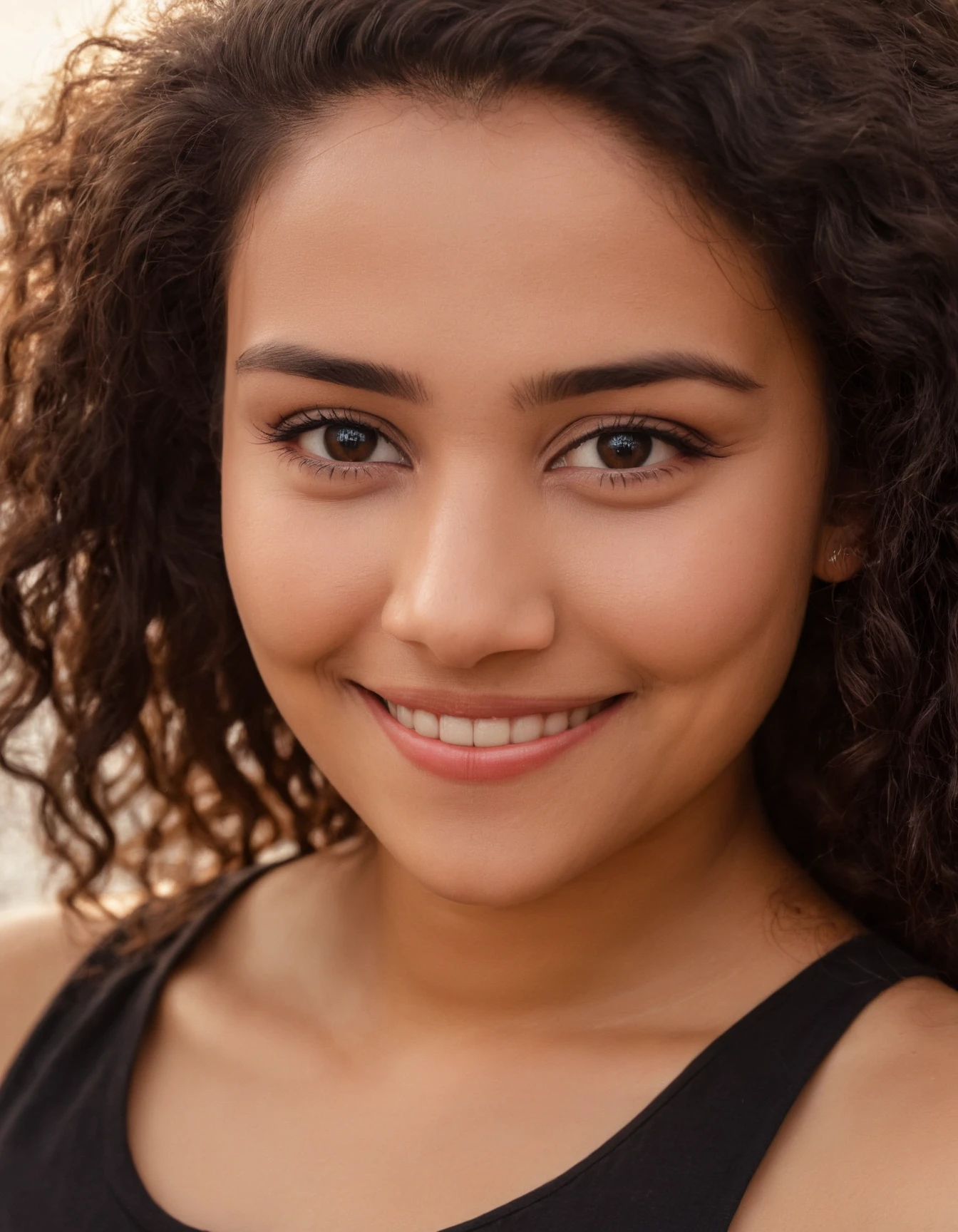 slgirl01, close up, smile, curly hair,