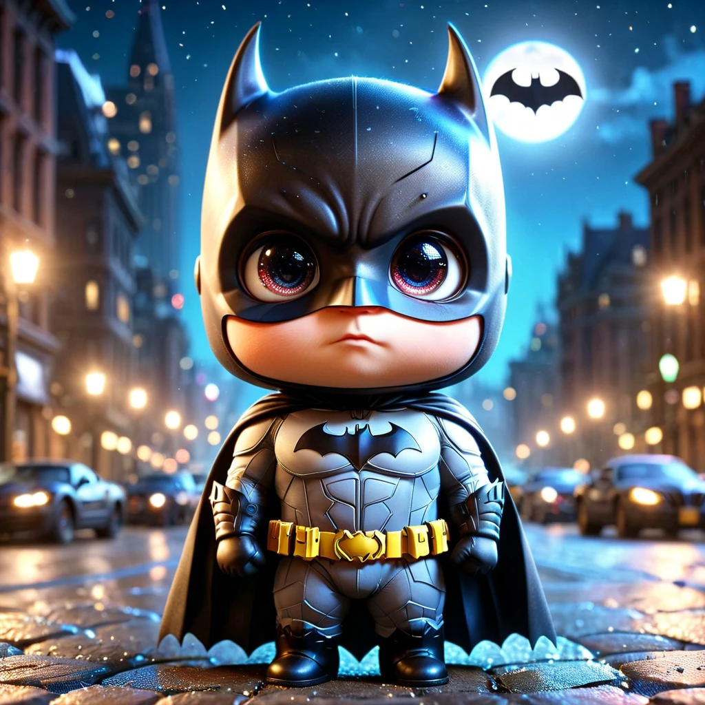 pam-swtvrld batman, gotham city background,night,full depth of field and realistic textures,highly detailed,masterpiece,high quality, 8K Ultra HD,