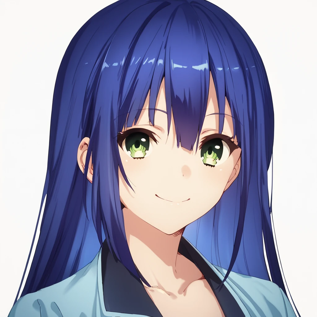 score_9, score_8_up, score_7_up, score_6_up, score_5_up, score_4_up, source_anime,  Ayano, very long hair, purple hair, blue hair, green eyes, , soft smile, portrait