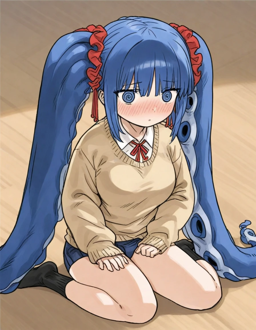 <lora:Hyper-SDXL-8steps-lora:1>, source_anime, score_9,1girl,wariza, sitting,school swimsuit,
<lora:Anime_pat-000002:0.3>
<lora:ClearHand-V2:1.0><lora:Fixhands_anime_bdsqlsz_V1:1>
<lora:MIZUDAKOCHAN_PONYXL:1> MIZUDAKOCHAN, twintails, blue hair, blue eyes, full-face blush,