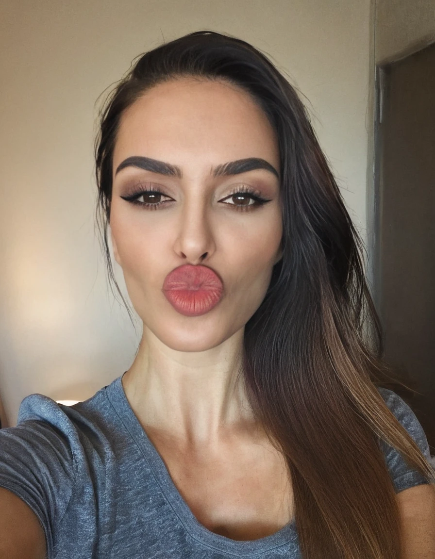 dlips, a beautiful woman wearing a t-shirt, looking at viewer, selfie, head and shoulders photo, seductive, naughty face, attractive, elegant, dlips, a beautiful woman wearing a t-shirt, looking at viewer, selfie, head and shoulders photo, seductive, naughty face, attractive, elegant, very detailed, intricate, highly colorful, light, sharp focus, professional atmosphere, new, directed, cinematic, extremely fine detail, futuristic, dramatic ambient, dynamic colors, full color, magic, perfect, cute