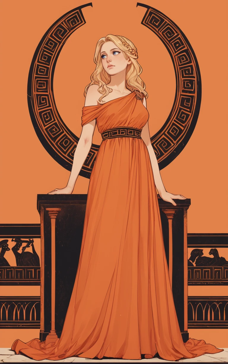 score_9, score_8_up, score_7_up, score_6_up, score_5_up, score_4_up, BREAK,
<lora:GreekPot-000008:1>
gr33k, greek pottery, orange, 1girl, standing, full body, orange theme, armor, dress, long hair, orange background,
blonde hair, blue eyes, beautiful, looking to side,