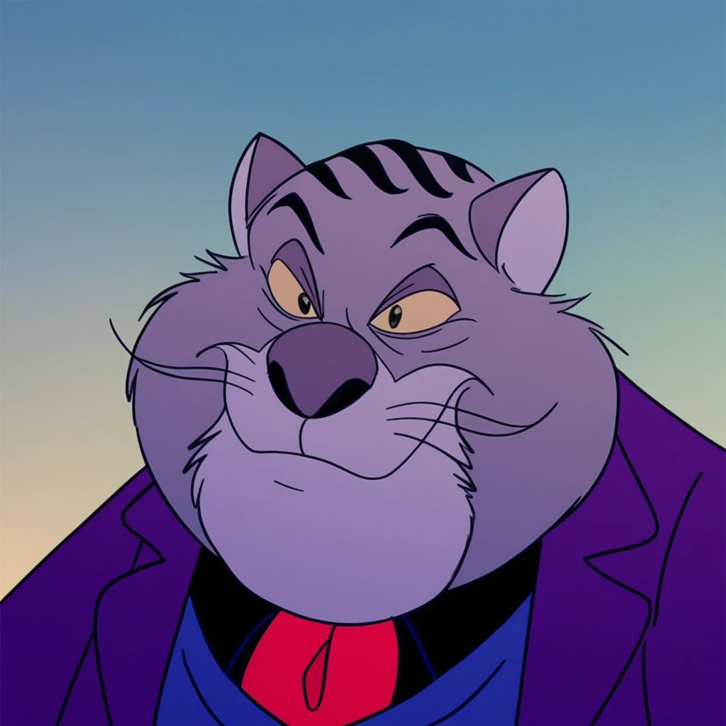 score_7_up, BREAK, fatcat, 1boy, solo, furry, whiskers, cat ears, formal, suit, red necktie, blue vest, upper body,