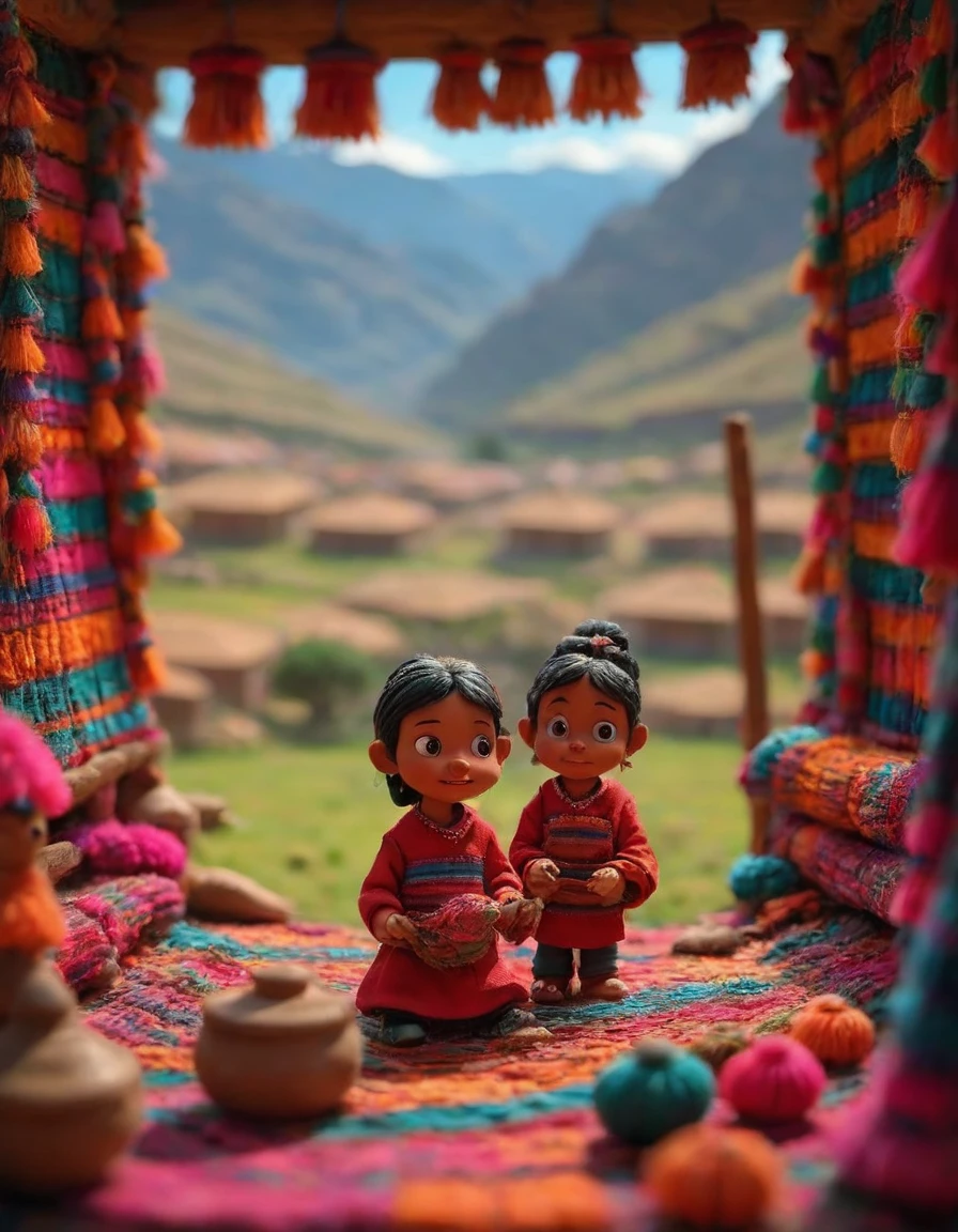 A Peruvian weaver creating a colorful tapestry with traditional patterns in the Sacred Valley