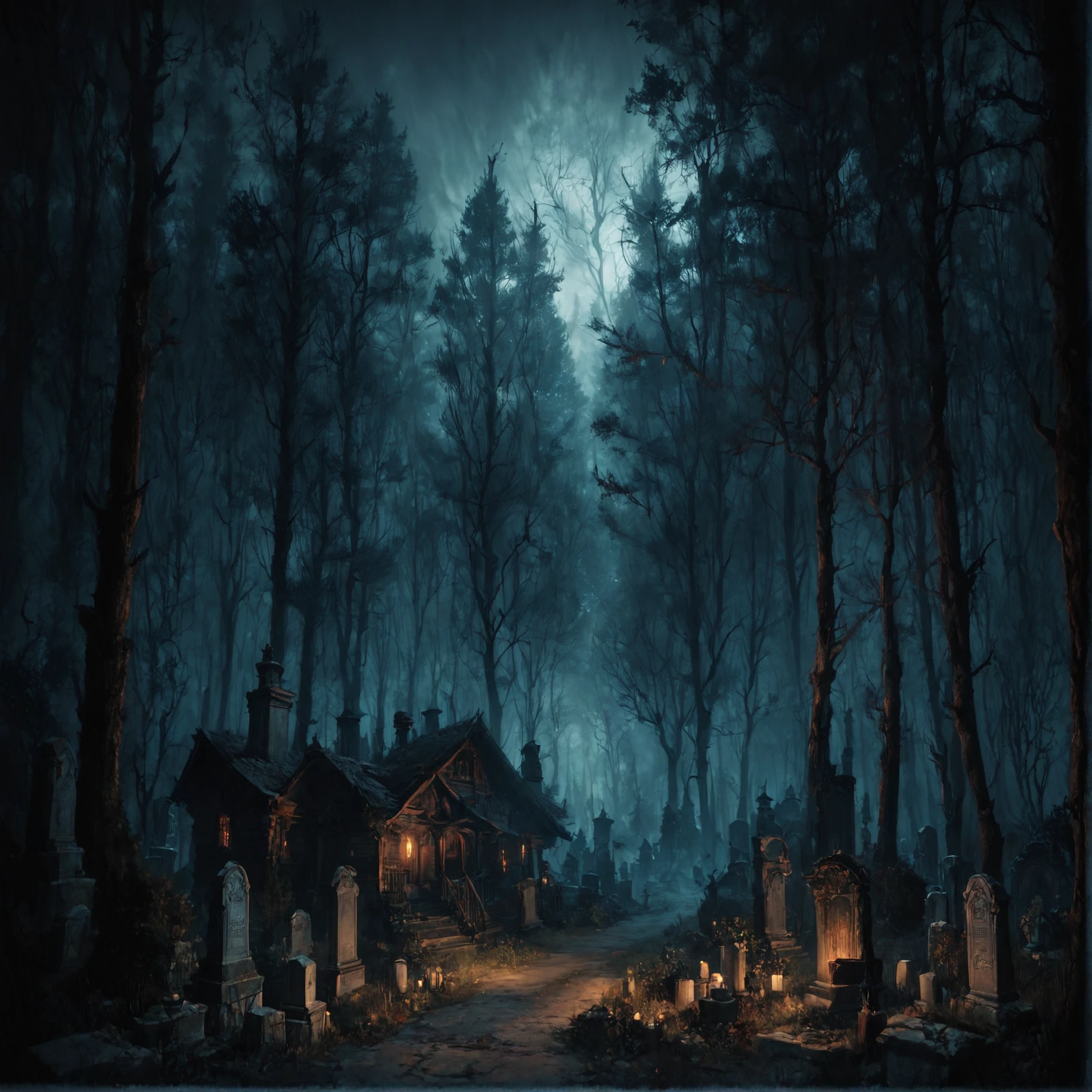 graveyard, forest, night, spooky, <lora:The_Deep_Dark_Forest-Pony_XL:0.75>, BREAK score_9, score_8_up, score_7_up, best quality, masterpiece, 4k, prefect lighting, very aesthetic, zPDXL2